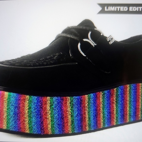 Dolls Kill Black & Rainbow Wrap Creepers - Picture 1 of 6